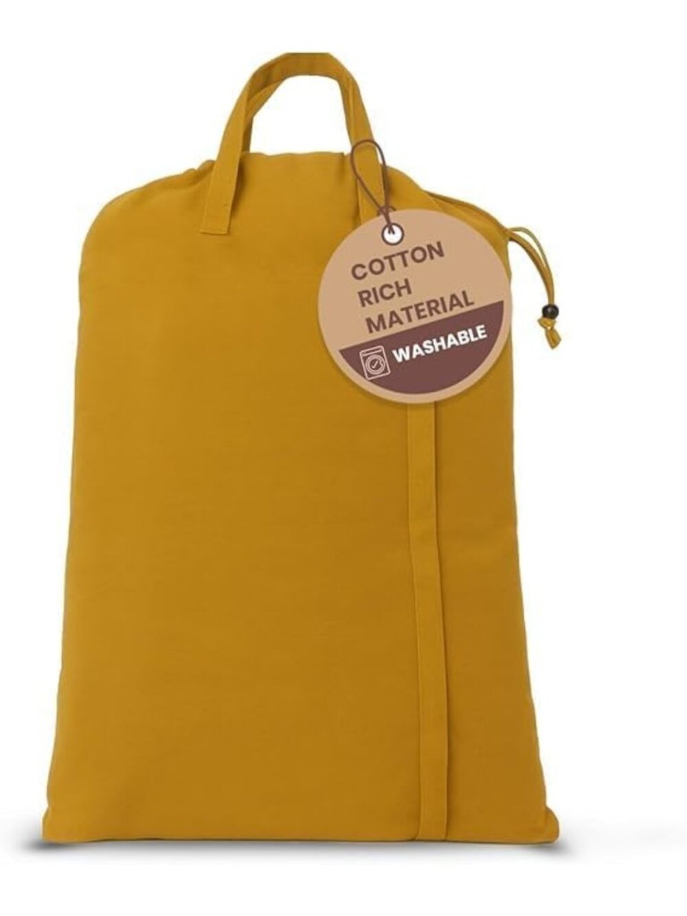 Large Heavy-Duty Cotton Canvas Laundry Bags with Drawstring & Handles - 2 Pack